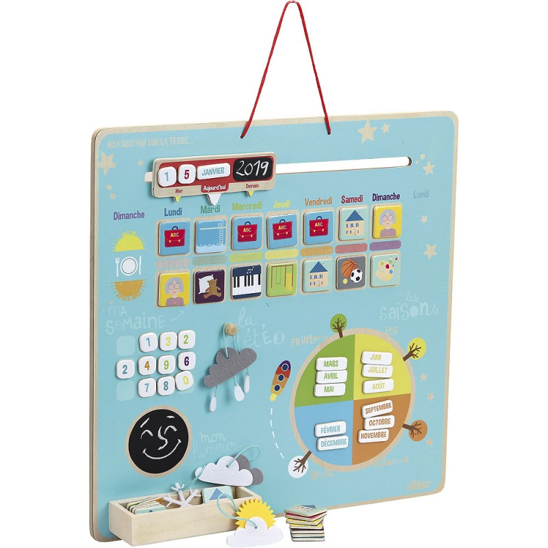 CALENDRIER / SEMAINIER MAGNETIQUE EN BOIS