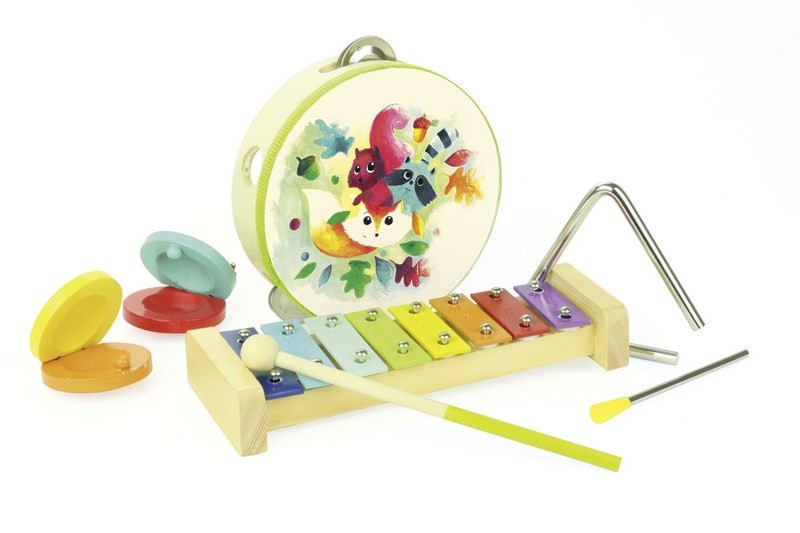 SET INSTRUMENTS DE MUSIQUE EN BOIS THEME FORET