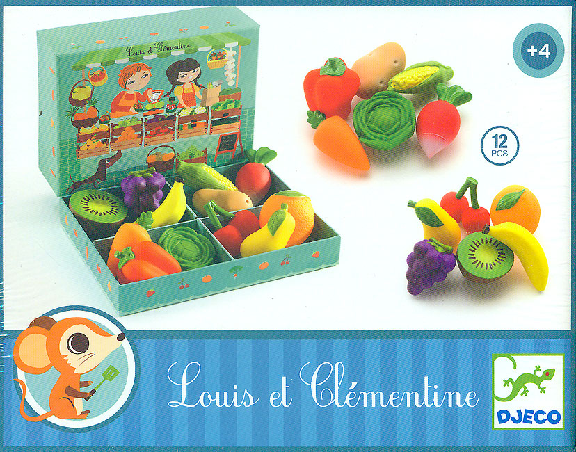 LOUIS ET CLEMENTINE -  12 PCS LEGUMES FRUITS