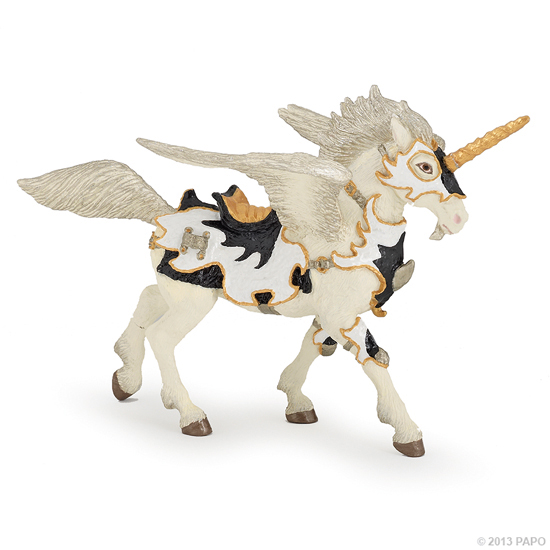 PEGASE LICORNE NOIR ET BLANC