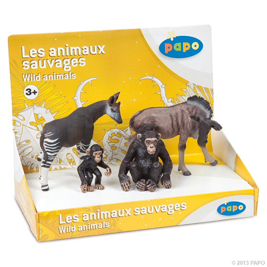 BOITE PRESENTOIR ANIMAUX SAUVAGES 1 (4 FIG.)