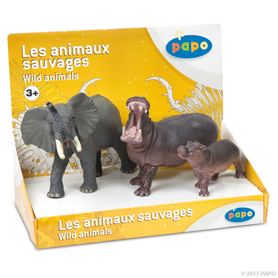 BOITE PRESENTOIR ANIMAUX SAUVAGES 2 (3 FIG.)