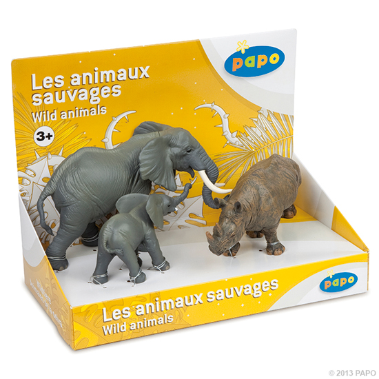 BOITE PRESENTOIR ANIMAUX SAUVAGES 3 (3 FIG.)