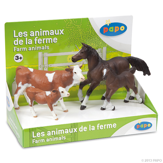 BOITE PRESENTOIR ANIMAUX DE LA FERME 2 (4 FIG.)