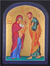 ICONE ARONDIE OR 9X12 LA SAINTE FAMILLE