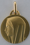 MEDAILLE PLAQUEE OR VIERGE