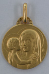 MEDAILLE PLAQUEE OR VIERGE A L'ENFANT