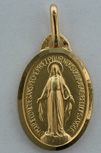 MEDAILLE MIRACULEUSE PLAQUEE OR BORD LAPIDE 15 MN