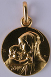 MEDAILLE VIERGE A L'ENFANT PLAQUE OR