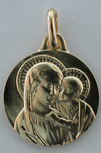 MEDAILLE VIERGE A L'ENFANT PLAQUE OR