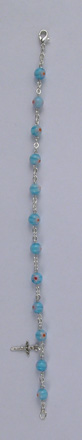 BRACELET DIZAINIER MOSAIQUE ROND BLEU CIEL