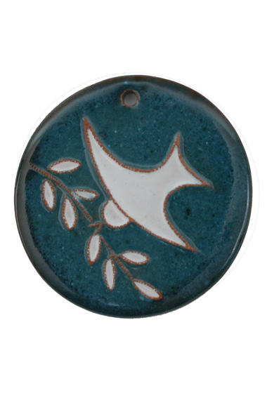 MEDAILLON ROND EMAIL BLEU COLOMBE