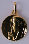 MEDAILLE VIERGE PLAQUE OR