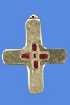CROIX BRONZE ROUGE MARTELEE CREATION BENEDICTINE