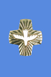 CROIX BRONZE CARREE COLOMBE BLANCHE