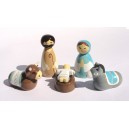 CRECHE TOURNEE DES PHILIPPINES  5 PERSONNAGES MARIE BLEUE