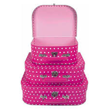 MALLETTE ROSE A POIS BLANC