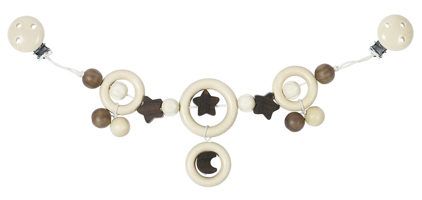DECORATION POUR POUSSETTE LUNE ET ETOILES AVEC CLIPS