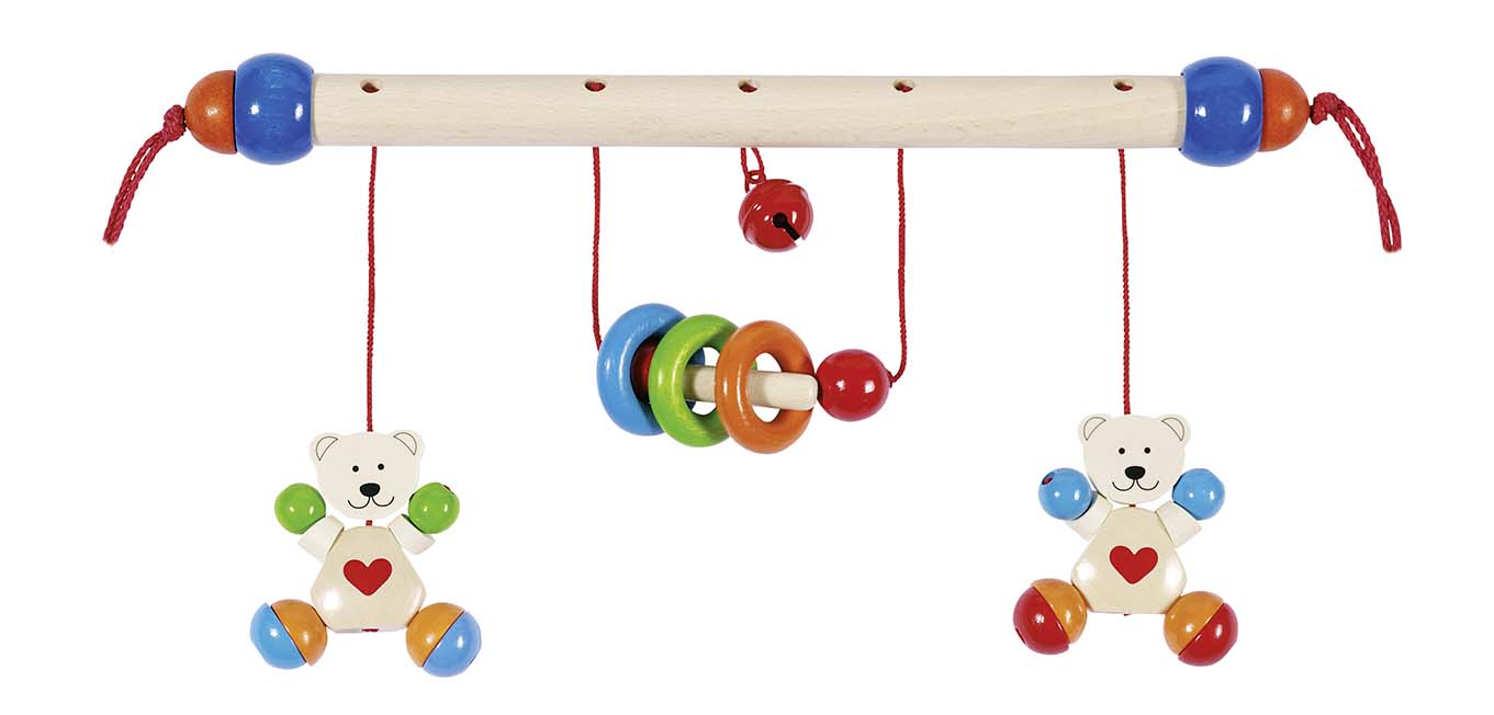 BARRE D'ACTIVITES A SUSPENDRE OURSON PETIT COEUR