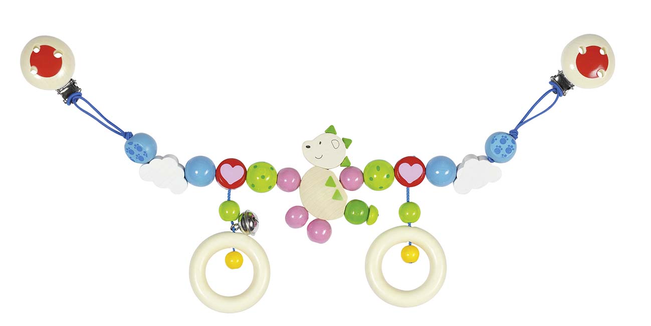 DECORATION POUR POUSSETTE AVEC CLIPS DINOSAURE