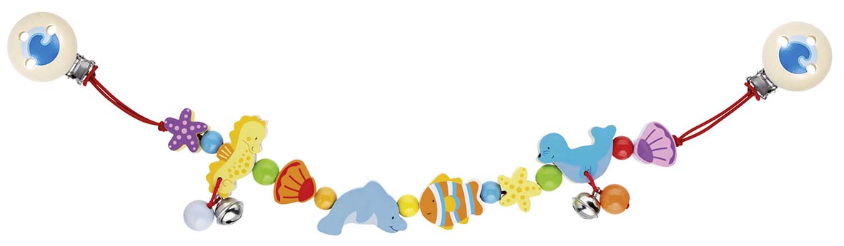 DECORATION POUR POUSSETTE ANIMAUX MARINS AVEC CLIPS
