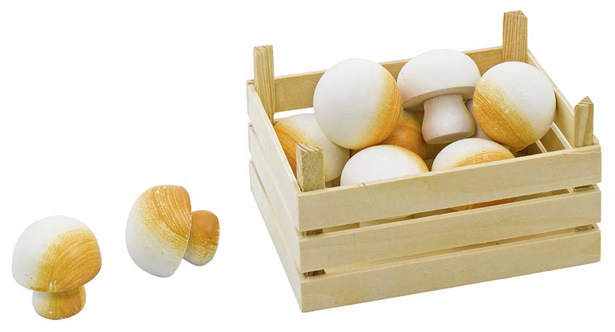 CHAMPIGNONS DANS UNE CAGETTE, CAGETTE: 13,6 X 10,6 X 6,8 CM,