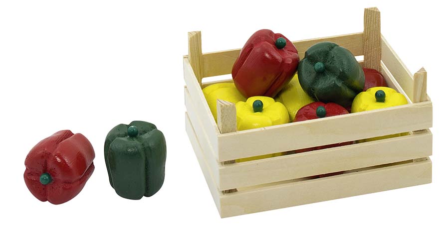 POIVRONS DANS UNE CAGETTE, CAGETTE: 13,6 X 10,6 X 6,8 CM,