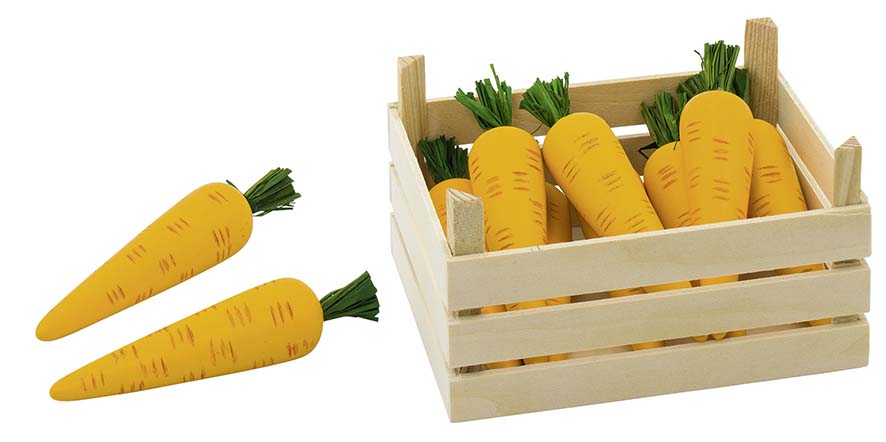 CAROTTES DANS UNE CAGETTE, CAGETTE: 13,6 X 10,6 X 6,8 CM,