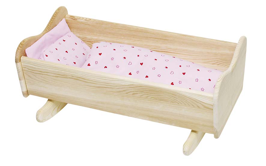 BERCEAU POUR POUPEE AVEC LINGE DE LIT