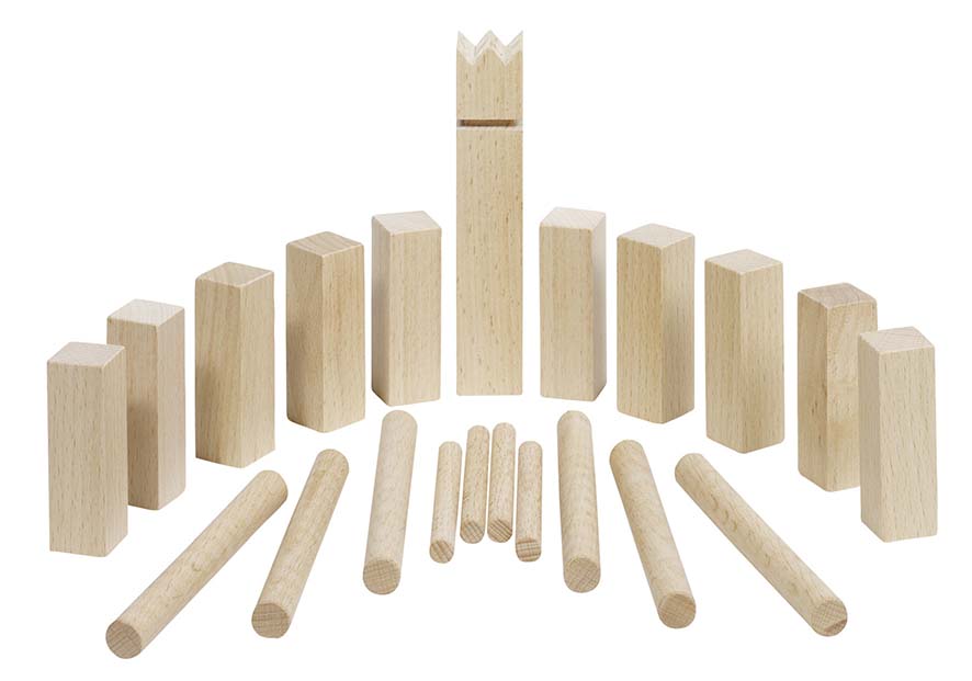 JEU  DE VIKINGS MINI-KUBB, AVEC UN SAC EN COTON