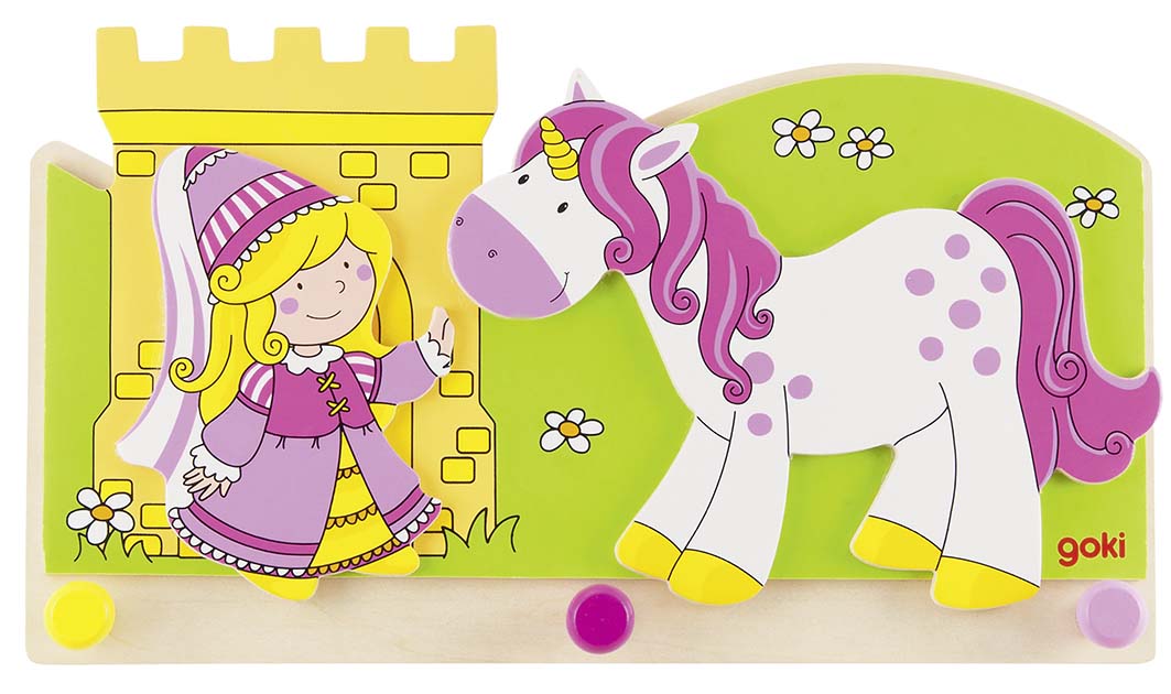 PORTEMANTEAU, PETITE PRINCESSE AVEC LICORNE