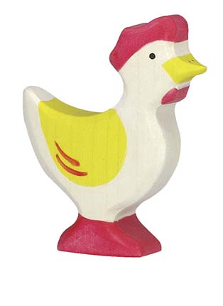 POULE, DEBOUT, JAUNE