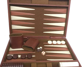 BACKGAMMON VINYLE MARRON