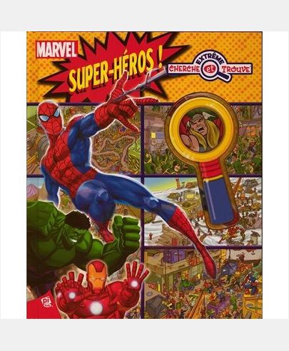 HEROS MARVEL - CHERCHE ET TROUVE AVEC LOUPE INTEGREE - PARES POUR LA BAGARRE