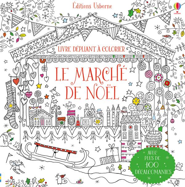 LE MARCHE DE NOEL - LIVRE DEPLIANT A COLORIER