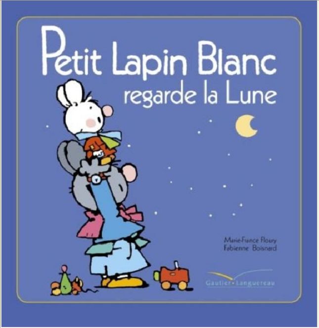 PETIT LAPIN BLANC REGARDE LA LUNE
