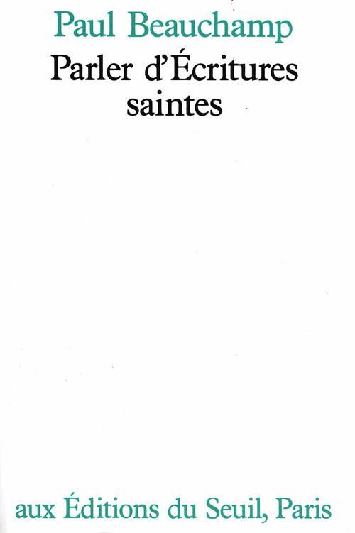 PARLER D'ECRITURES SAINTES