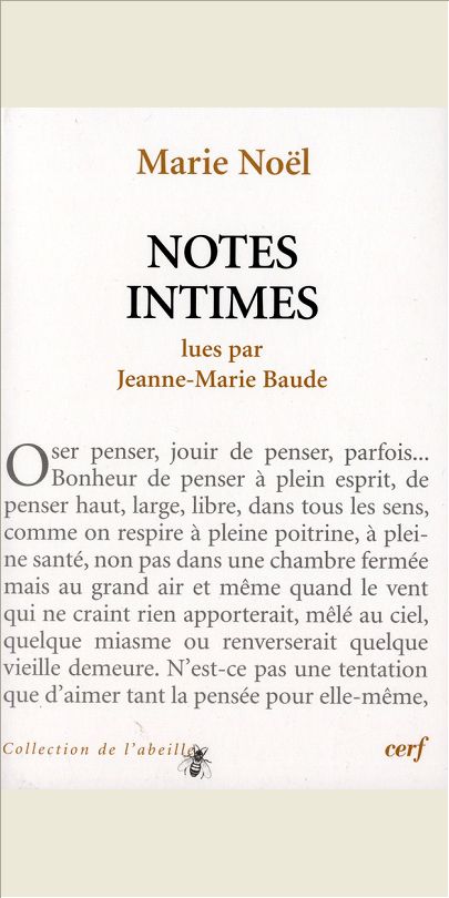 NOTES INTIMES