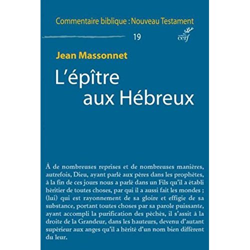 L'EPITRE AUX HEBREUX