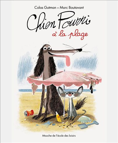 CHIEN POURRI A LA PLAGE