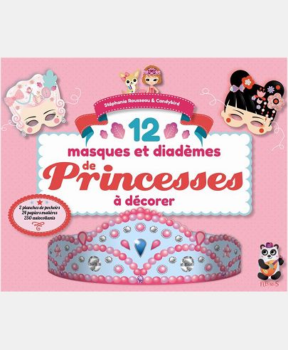 12 MASQUES ET DIADEMES DE PRINCESSES A DECORER