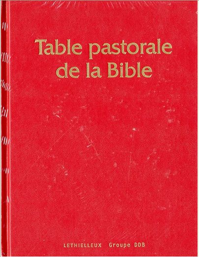 TABLE PASTORALE DE LA BIBLE