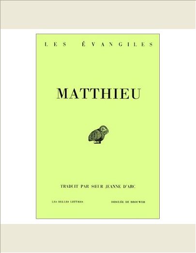 MATTHIEU LES EVANGILES BIBLINGUEGREC FRANCAIS