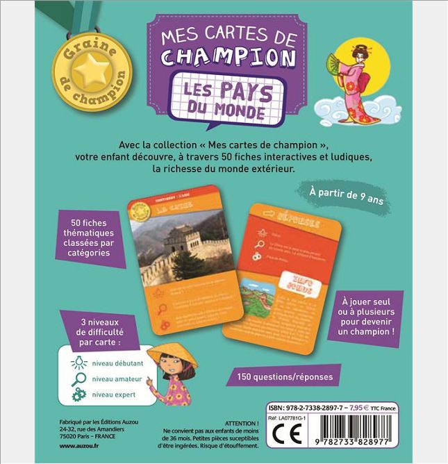 MES CARTES DE CHAMPION SUR LES PAYS DU MONDE