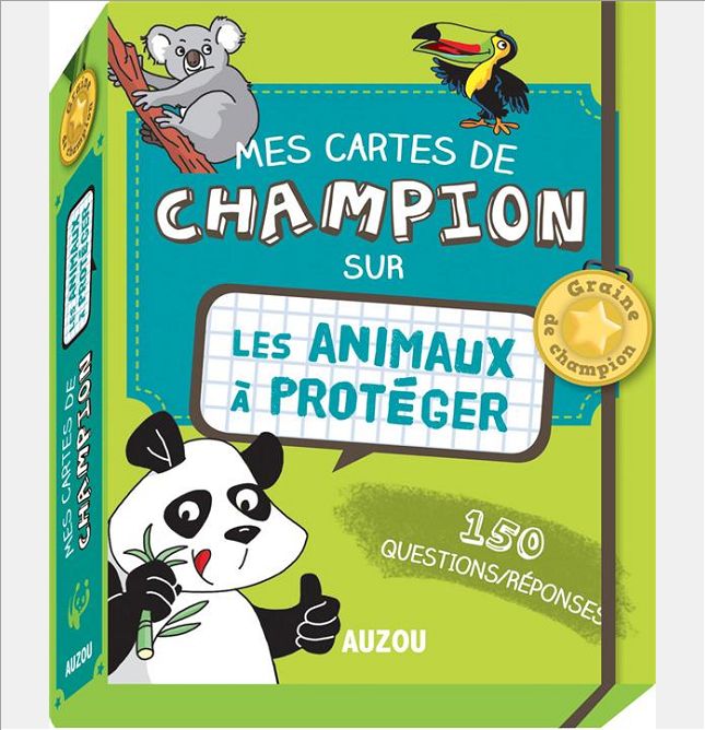 MES CARTES DE CHAMPION SUR LES ANIMAUX A PROTEGER