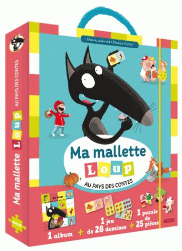 MA MALLETTE LOUP AU PAYS DES CONTES - 1 ALBUM + 1 JEU DE 28 DOMINOS + 1 PUZZLE DE 25 PIECES