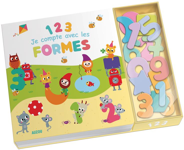 1,2,3 JE COMPTE AVEC LES FORMES - AIMANTES - AVEC DES FORMES ET DES CHIFFRES AIMANTES