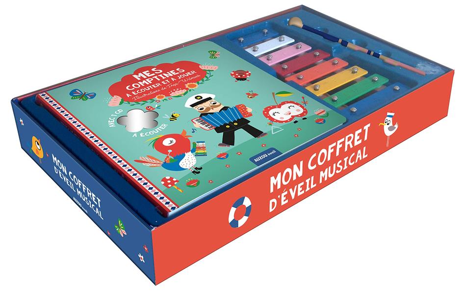 MON COFFRET D'EVEIL MUSICAL MES COMPTINES A ECOUTER ET A JOUER AVEC UN XYLOPHONE