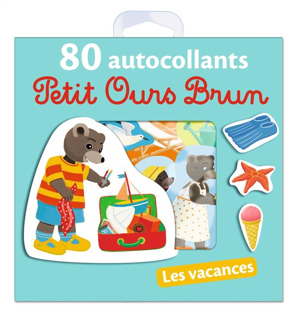 LES VACANCES - 80 AUTOCOLLANTS PETIT OURS BRUN