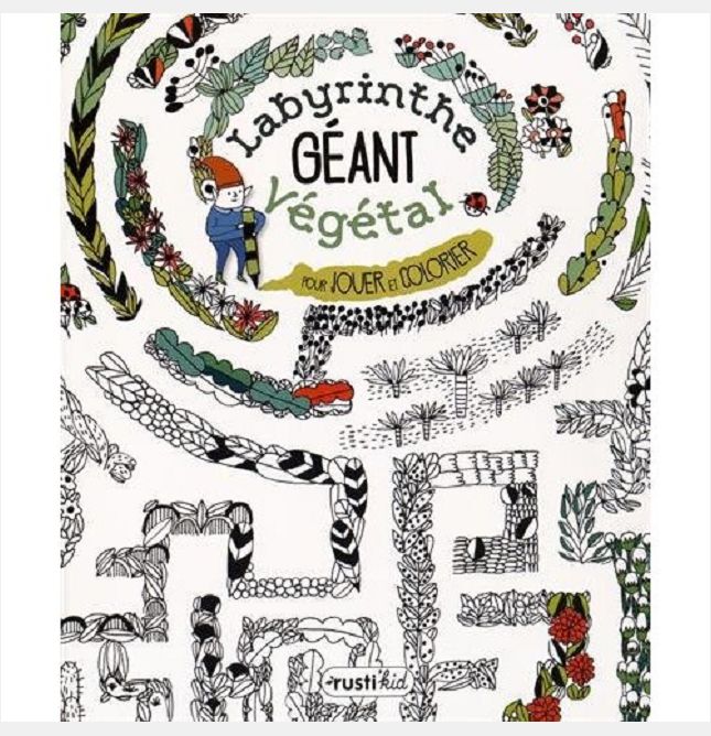 LABYRINTHE GEANT VEGETAL POUR JOUER ET COLORIER